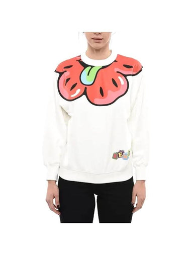 Boke Boy Flower Print Cotton Sweatshirt White - KENZO - BALAAN 1