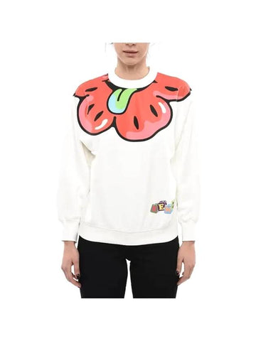 Boke Boy Flower Print Cotton Sweatshirt White - KENZO - BALAAN 1