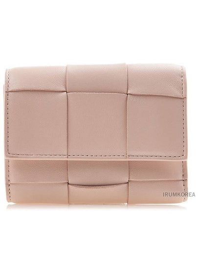 Cassette Tri-Fold Zipper Half Wallet Pink - BOTTEGA VENETA - BALAAN 2