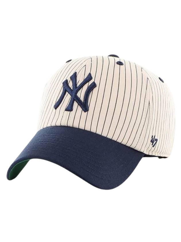 NY Big Logo New York Yankees Pinstripe Ball Cap White Blue - 47BRAND - BALAAN 1