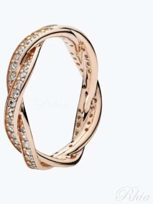 Sparkling Twist Of Fate Ring Rose Gold - PANDORA - BALAAN 2