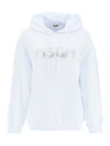 Rhinestone Logo Hoodie White - MSGM - BALAAN 1