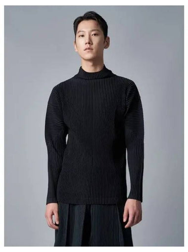 Basic high neck long sleeve t shirt black contemporary domestic product - ISSEY MIYAKE - BALAAN 1