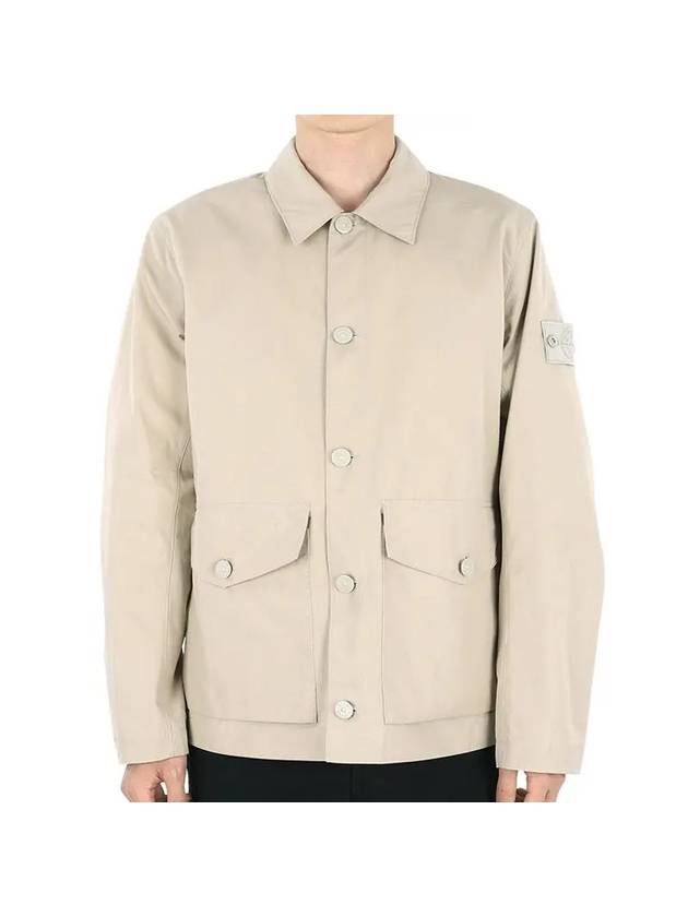 Men's Ghost Piece  O Ventile Cotton Jacket Beige - STONE ISLAND - BALAAN 1