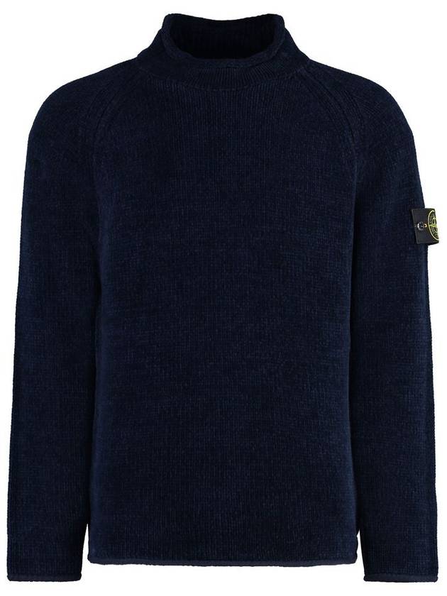 Wappen Patch Rolling Neck Knit Top Navy - STONE ISLAND - BALAAN 2