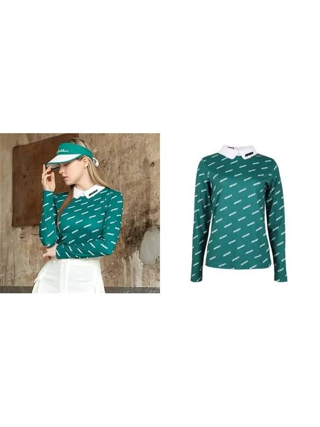 Golf Tennis Diagonal Logo Collar T-shirt Green - AVAVE - BALAAN 3