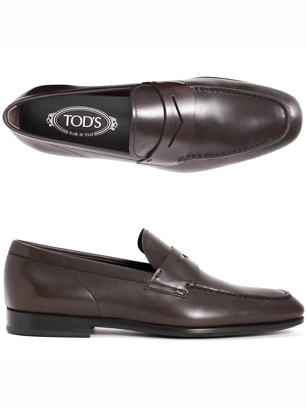 Men's Penny Leather Loafers Brown - TOD'S - BALAAN.