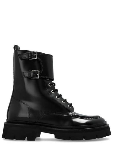 Lace-Up Double Strap Combat Boots Black - AMI - BALAAN 1