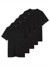 Organic Cotton Lounge Short Sleeve T Shirt 5 Pack Set Black - PAUL SMITH - BALAAN 2