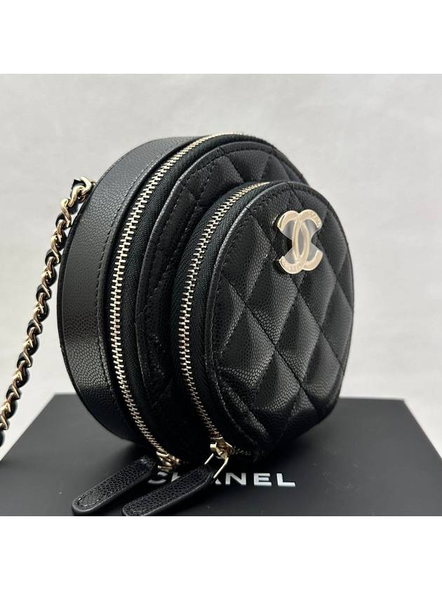 24 Years Women s Vanity Round Mini Bag Cross Black Silver LUX2407021 - CHANEL - BALAAN 2