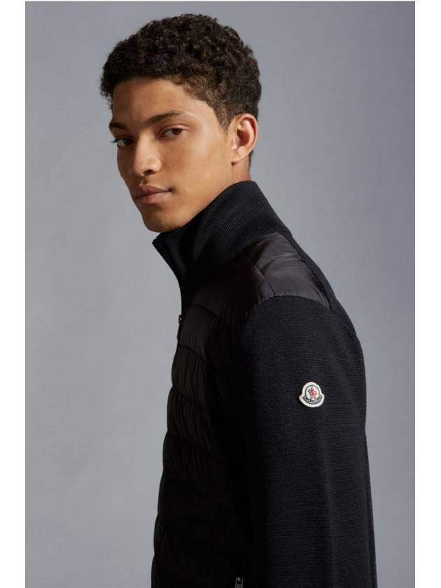 Padded Wool Zip-up Jacket Black - MONCLER - BALAAN 5