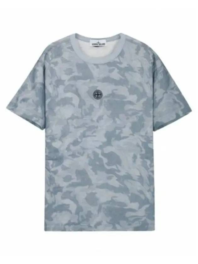 Logo Camouflage Short Sleeve T-Shirt Grey - STONE ISLAND - BALAAN 1