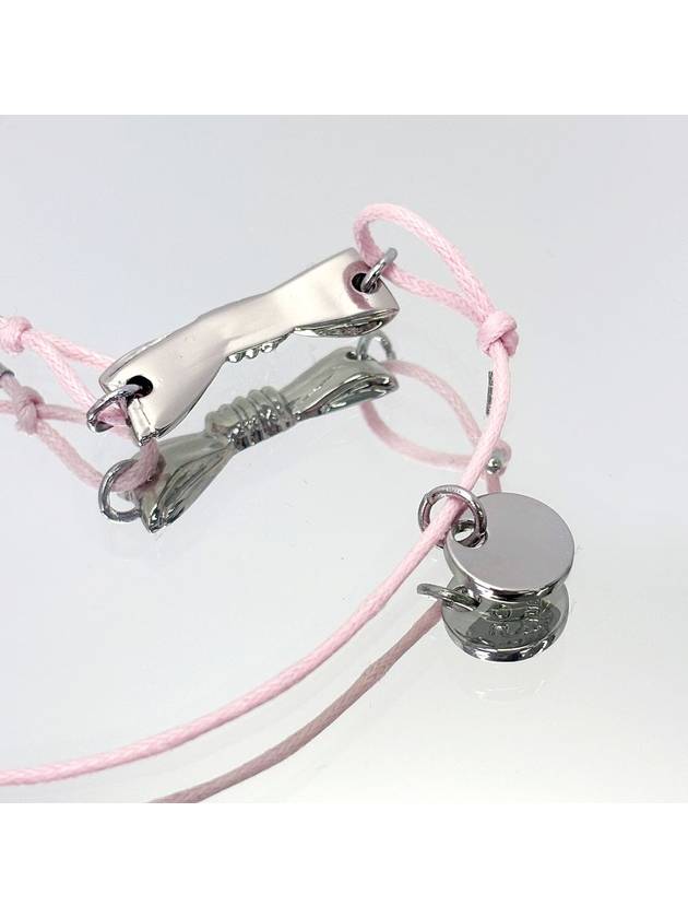 Ribbon Silver Wire Bracelet Pink 4VDIA30968 - DIOR - BALAAN 7