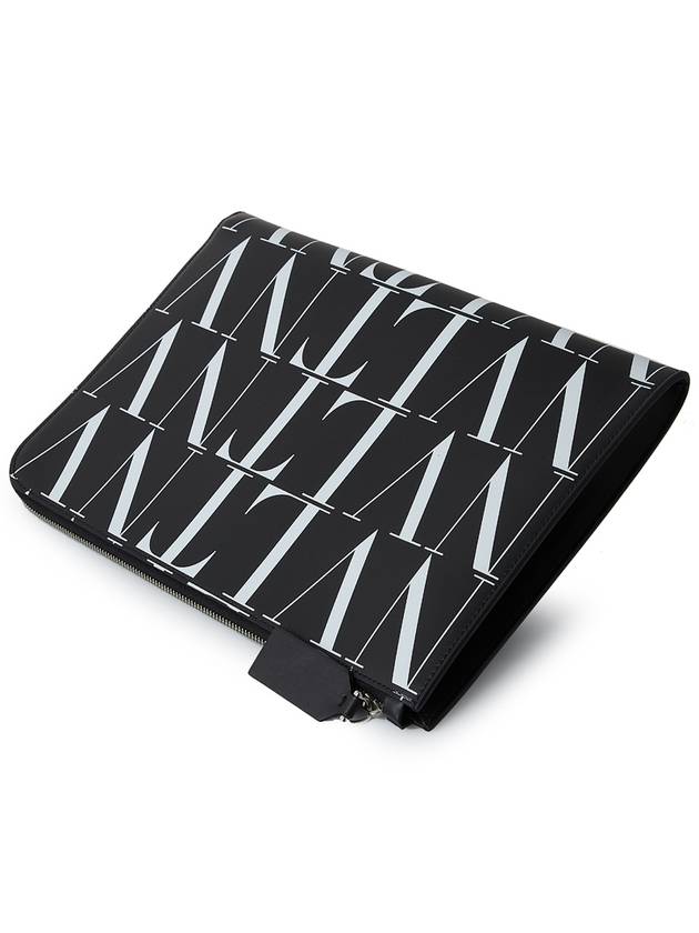 Timeless VLTN Logo Clutch Bag Black - VALENTINO - BALAAN 6