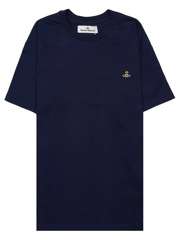 ORB Logo Cotton Short Sleeve T-Shirt Navy - VIVIENNE WESTWOOD - BALAAN 2