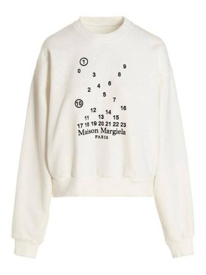 Women's Numbering Logo Print Cotton Sweatshirt White - MAISON MARGIELA - BALAAN 2