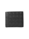 Intrecciato Coin Pocket Bifold Half Wallet Black - BOTTEGA VENETA - BALAAN 1