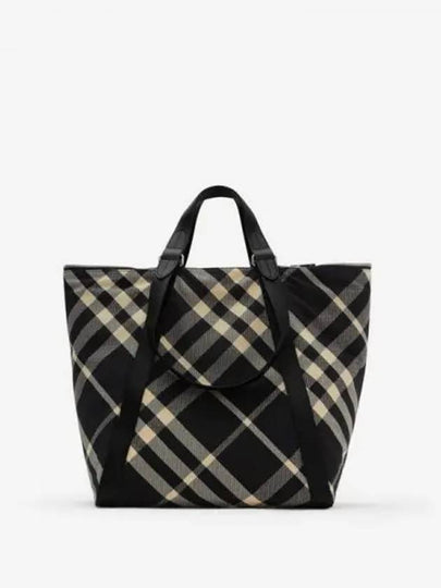 Festival Check Pattern Tote Bag Black - BURBERRY - BALAAN 2