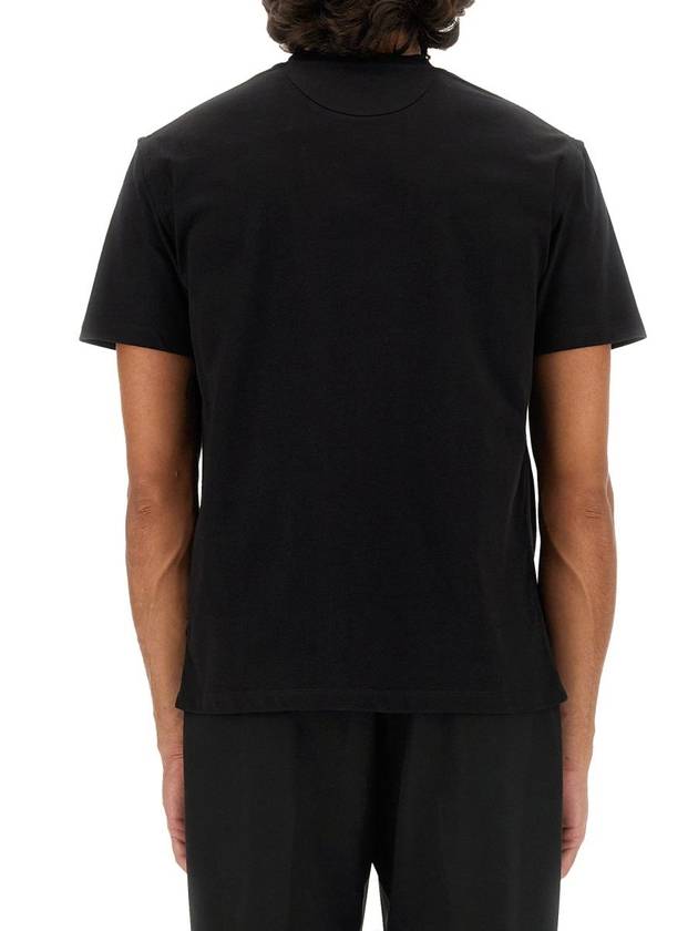 V detail cotton short sleeve t-shirt black - VALENTINO - BALAAN 4