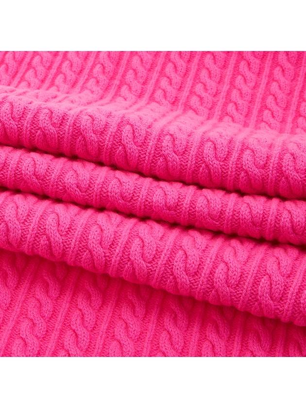 Embroidered Logo Virgin Wool Muffler Pink - MSGM - BALAAN 5