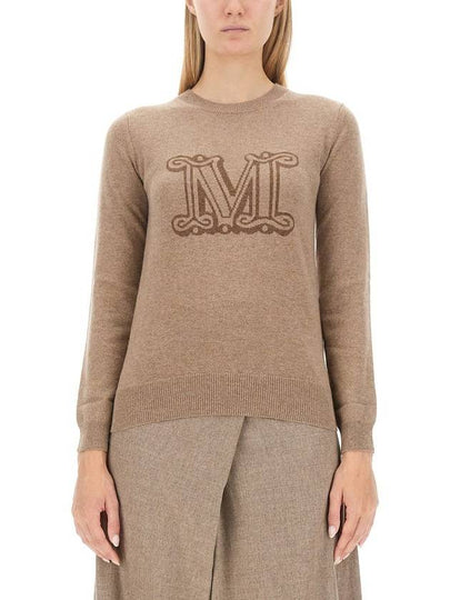 Women's Pamir Crew Neck Logo Knit Top Brown - MAX MARA - BALAAN 2