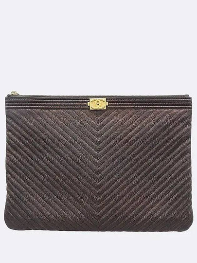 A84406 Black color boy caviar gold plated new medium clutch - CHANEL - BALAAN 2