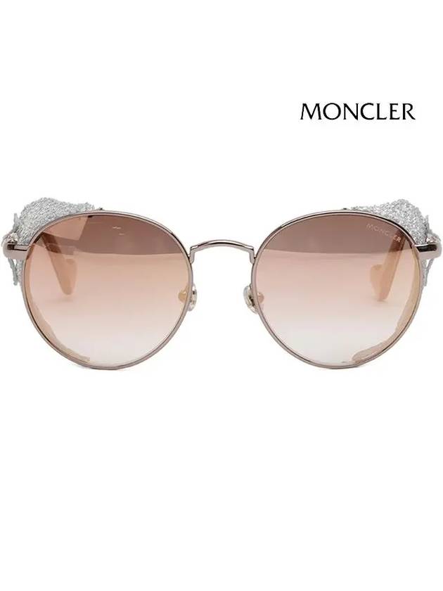 Eyewear Round Metal Leather Strap Sunglasses Rose - MONCLER - BALAAN 4