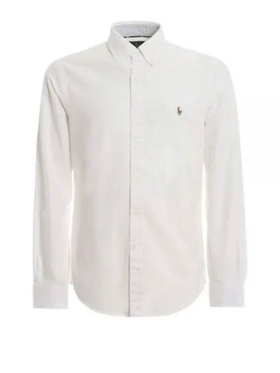 Men's Slim Fit Oxford Cotton Long Sleeve Shirt White - POLO RALPH LAUREN - BALAAN 2