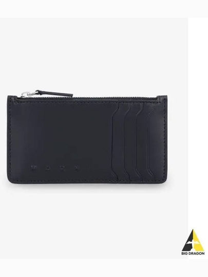 Logo Zipper Card Holder Black PFMI0103U0P529800N99 - MARNI - BALAAN 2