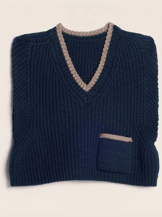 Women's Le Haut Pipa Chunky Knit Vest Navy - JACQUEMUS - BALAAN 3