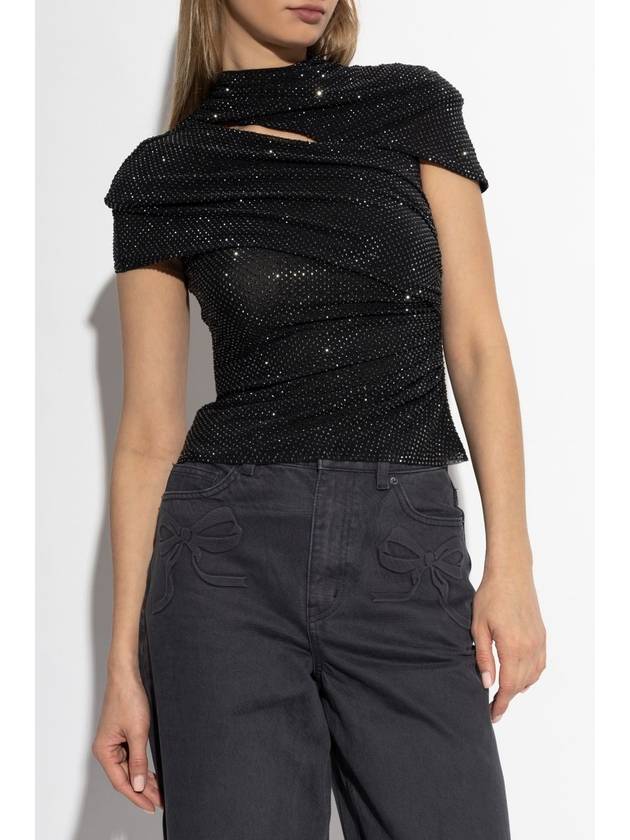 Self Portrait Top With Shimmering Appliqués, Women's, Black - SELF PORTRAIT - BALAAN 3