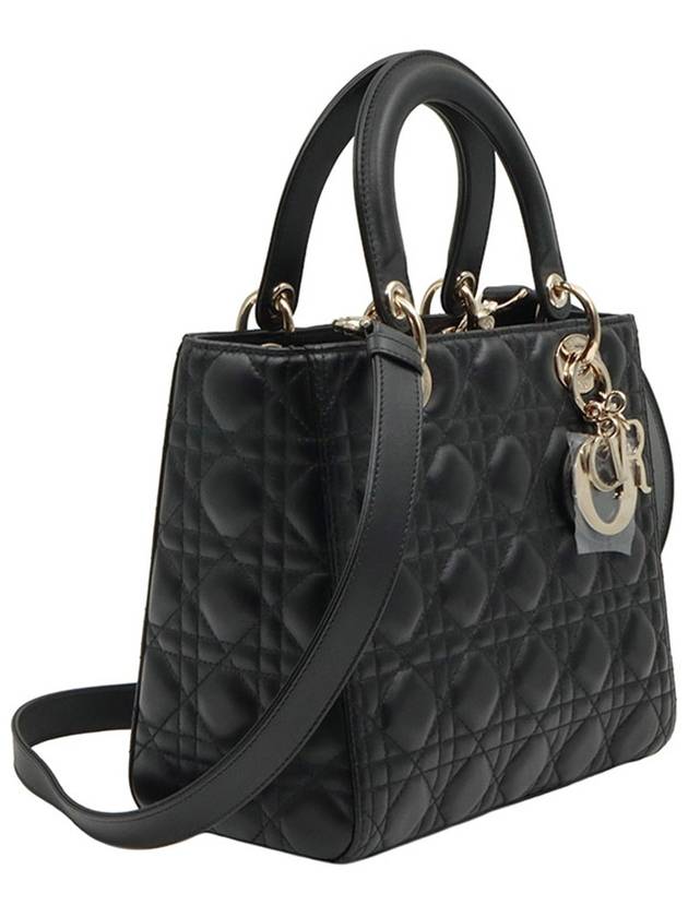 Black Cannage Lambskin Lady Medium 2WAY M0565ONGE - DIOR - BALAAN 4