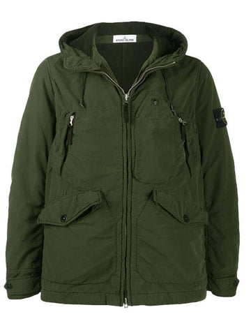 David Light TC Mircropile Hooded Jacket Dark Green - STONE ISLAND - BALAAN 1