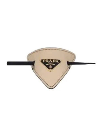 leather hair clip gold - PRADA - BALAAN 1