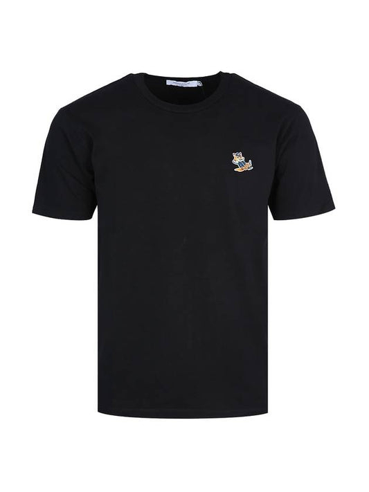Dressed Fox Patch Classic Short Sleeve T-Shirt Black - MAISON KITSUNE - BALAAN 1