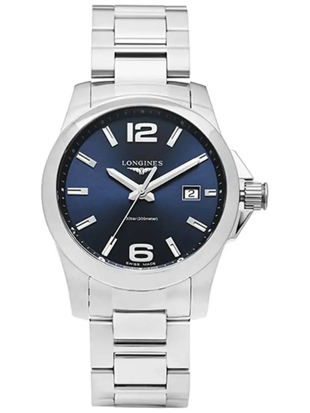 Conquest Quartz Metal Band Watch Blue - LONGINES - BALAAN 5