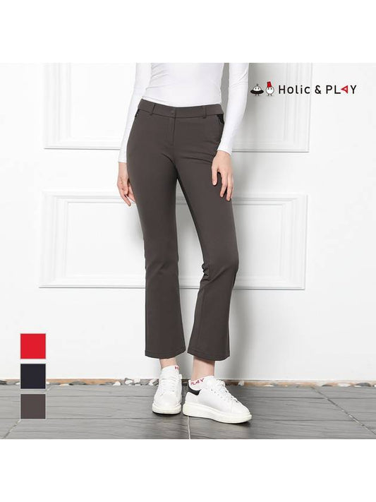 Women s white brush color combination bootcut pants HA3WPT003 - HOLIC&PLAY - BALAAN 1