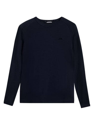 Women's Bella Wool Long Sleeve T-Shirt Navy - J.LINDEBERG - BALAAN 1