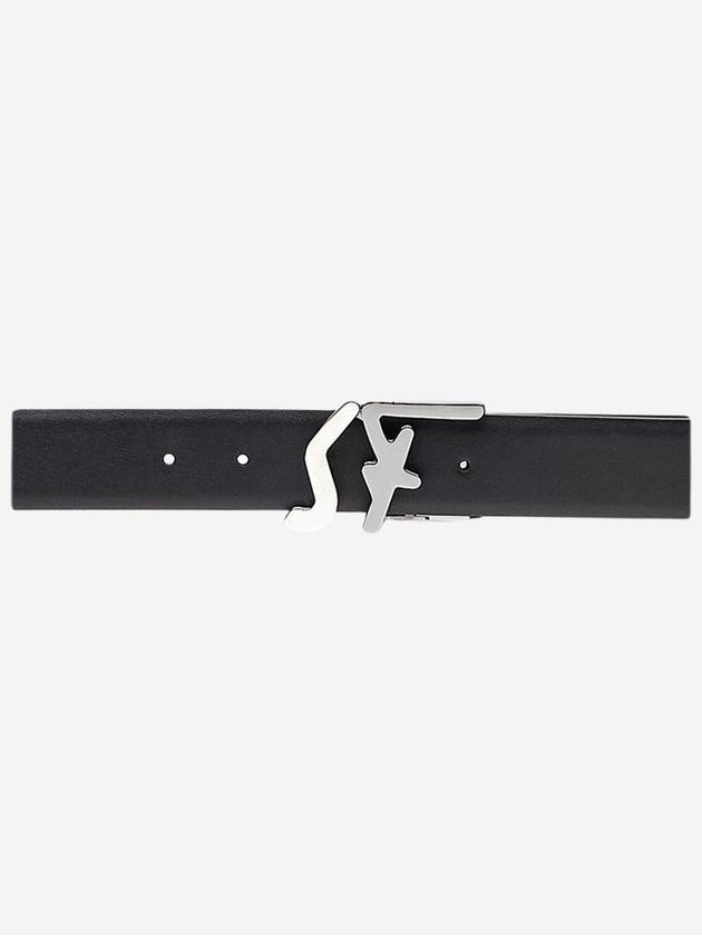 Buckle Leather Belt Black - SALVATORE FERRAGAMO - BALAAN 2