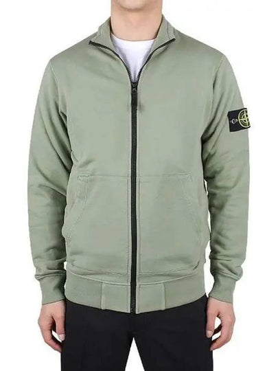 Wappen Patch Cotton Fleece Zip-up Jacket Khaki - STONE ISLAND - BALAAN 2