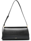 Ghost Foldover Top Shoulder Bag Black - JIL SANDER - BALAAN 1