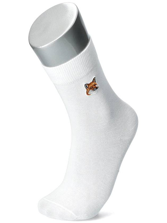 Fox Head Socks White - MAISON KITSUNE - BALAAN.