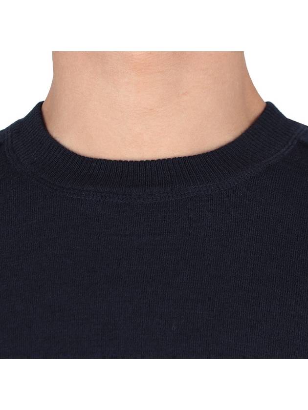 Lens Wappen Merino Wool Knit Top Navy - CP COMPANY - BALAAN 7