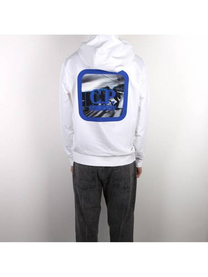 Metropolis Series Stretch Fleece Graphic Hoodie White - CP COMPANY - BALAAN 2