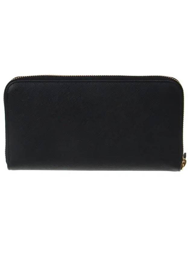 Saffiano Leather Zipper Long Wallet Black - PRADA - BALAAN 5