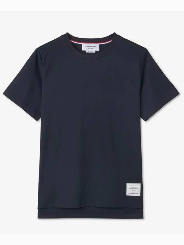 Men's Side Slit Relaxed Short Sleeve T-Shirt Navy - THOM BROWNE - BALAAN 2