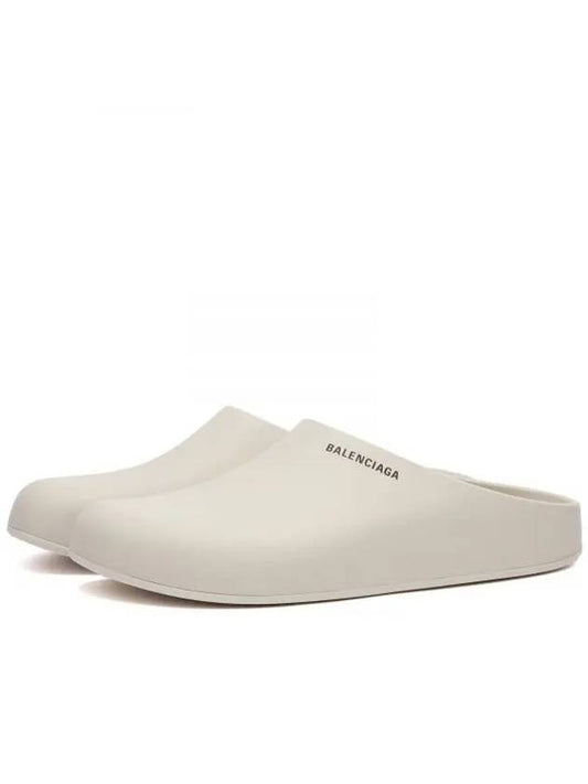 Logo Pool Closed Mule White - BALENCIAGA - BALAAN 1