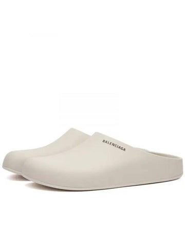 Logo Pool Closed Mule White - BALENCIAGA - BALAAN 1