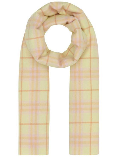 Happy Check Cashmere Scarf Light Yellow - BURBERRY - BALAAN 2