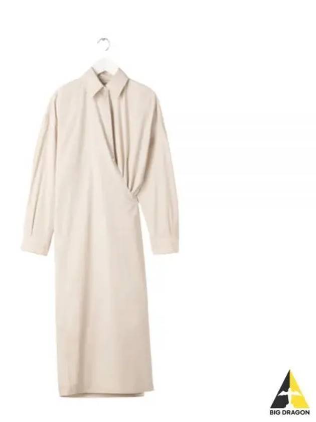 Straight Collar Twisted Long Dress Ivory - LEMAIRE - BALAAN 2